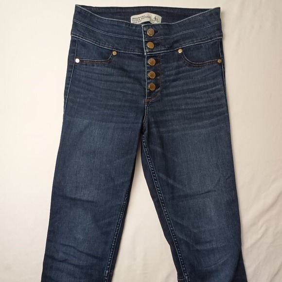 Abercrombie & Fitch Jeans Size 4 Super Skinny High Rise Buttonfly Medium Wash - Picture 9 of 10